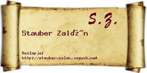 Stauber Zalán névjegykártya